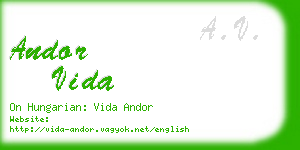 andor vida business card